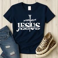 Jesus The Way The Truth The Life With 3 Nails Logo Women's T-Shirt thumb 3
