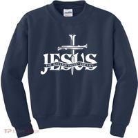 Jesus The Way The Truth The Life With 3 Nails Logo Kids Sweatshirt thumb 0