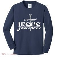 Jesus The Way The Truth The Life With 3 Nails Logo Kids Long Sleeve Shirt thumb 0