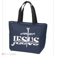 Jesus The Way The Truth The Life With 3 Nails Logo Tote Bag thumb 3