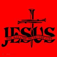 Jesus The Way The Truth The Life With 3 Nails Logo Santa Hat thumb 1