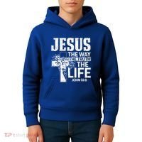 Jesus The Way The Truth The Life Great Gift Kids Hoodie thumb 4