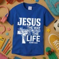 Jesus The Way The Truth The Life Great Gift Kids T-Shirt thumb 3
