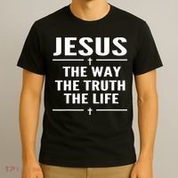 Jesus The Way Truth Life John 146 Christian Spiritual T-Shirt thumb 3