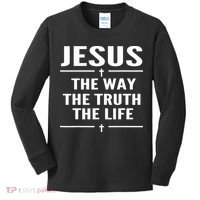 Jesus The Way Truth Life John 146 Christian Spiritual Kids Long Sleeve Shirt thumb 0