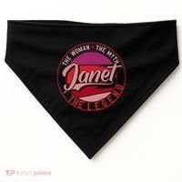 Janet The Woman The Myth The Legend USA-Made Doggie Bandana thumb 0