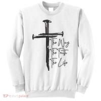 Jesus The Way The Truth The Life Machine Embroidery Jesus Christian Sweatshirt thumb 0