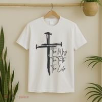 Jesus The Way The Truth The Life Machine Embroidery Jesus Christian T-Shirt thumb 2