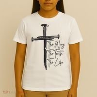 Jesus The Way The Truth The Life Machine Embroidery Jesus Christian T-Shirt thumb 4
