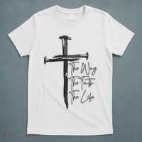 Jesus The Way The Truth The Life Machine Embroidery Jesus Christian T-Shirt thumb 5