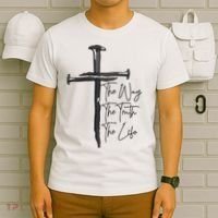 Jesus The Way The Truth The Life Machine Embroidery Jesus Christian T-Shirt thumb 6