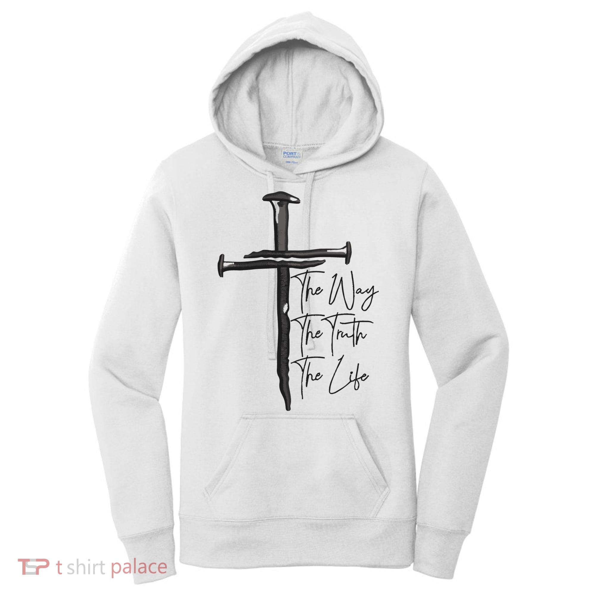 Jesus The Way The Truth The Life Machine Embroidery Jesus Christian Women's Hoodie
