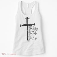 Jesus The Way The Truth The Life Machine Embroidery Jesus Christian Women's Tank Top thumb 0