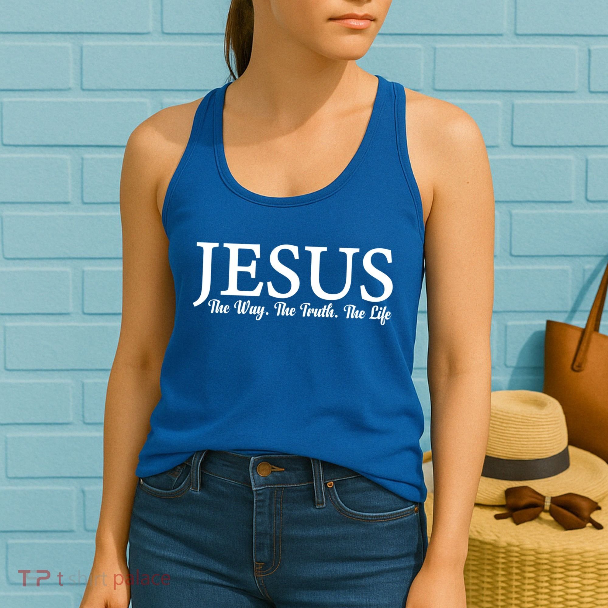 Jesus The Way Truth Life Inspirational Faith Christians Great Gift Women's Tank Top