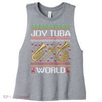 Joy Tuba World Music Lover Xmas Ugly Tuba Christmas Cool Gift Women's Racerback Cropped Tank thumb 0