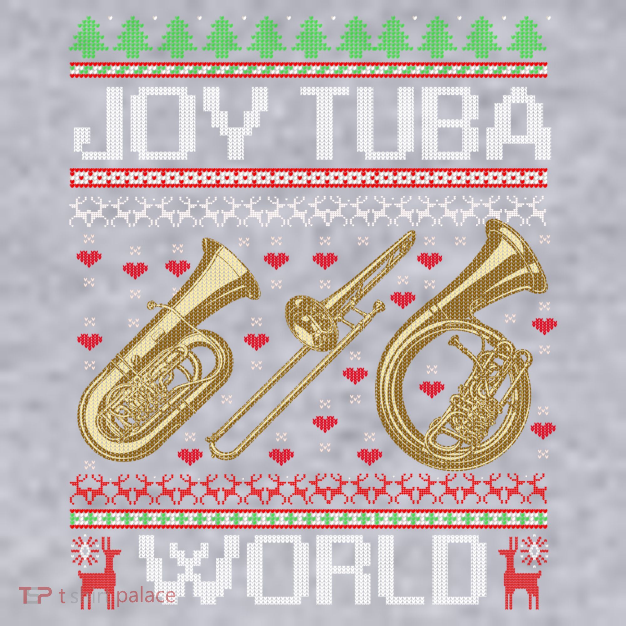 Joy Tuba World Music Lover Xmas Ugly Tuba Christmas Cool Gift Women's Racerback Cropped Tank