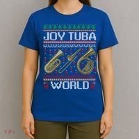 Joy Tuba World Music Lover Xmas Ugly Tuba Christmas Cool Gift T-Shirt thumb 4