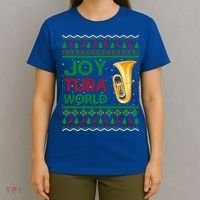 Joy Tuba World Music Lover Xmas Gift Ugly Tuba Christmas Funny Gift T-Shirt thumb 4