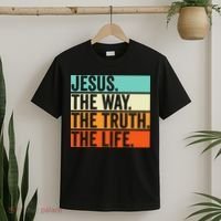 Jesus The Way Truth Life Bible Verse Christian Worship T-Shirt thumb 2