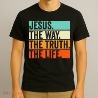 Jesus The Way Truth Life Bible Verse Christian Worship T-Shirt thumb 3