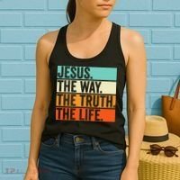 Jesus The Way Truth Life Bible Verse Christian Worship Women's Tank Top thumb 2