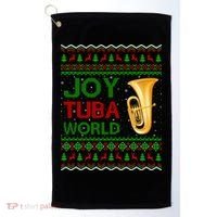 Joy Tuba World Music Lover Xmas Gift Ugly Tuba Christmas Gift Golf Towel thumb 0