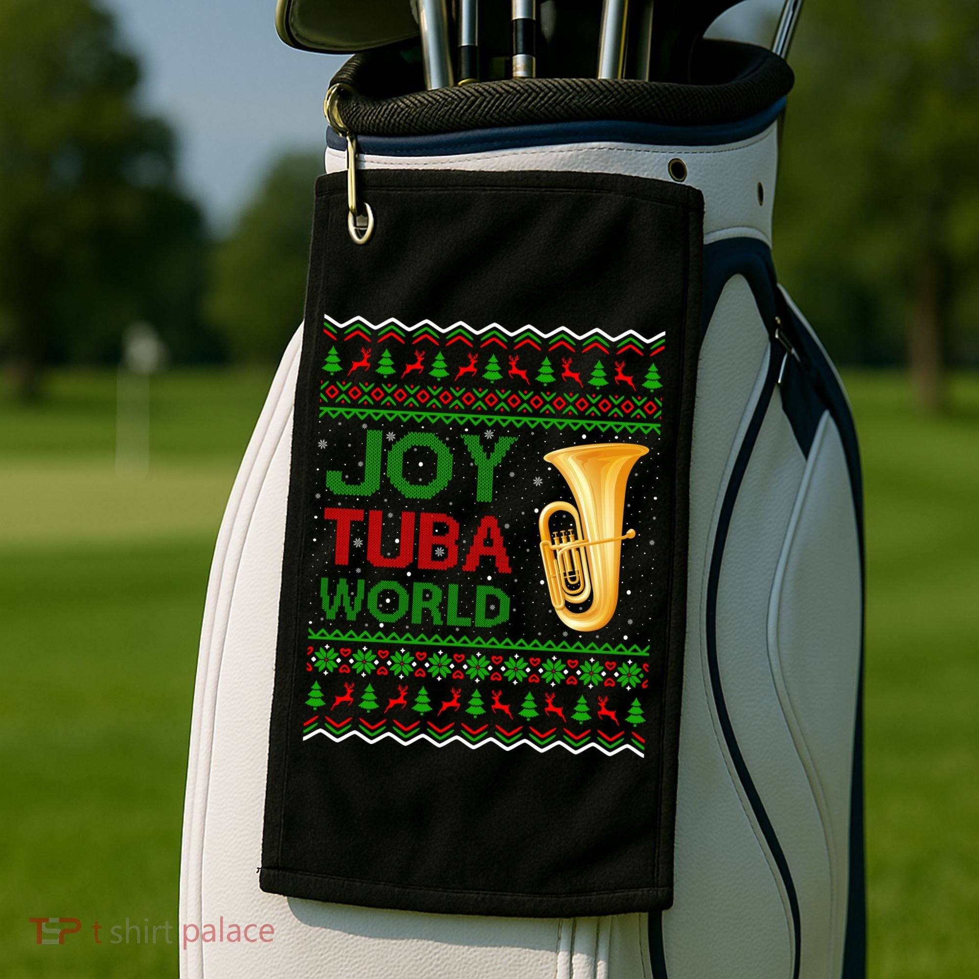 Joy Tuba World Music Lover Xmas Gift Ugly Tuba Christmas Gift Golf Towel