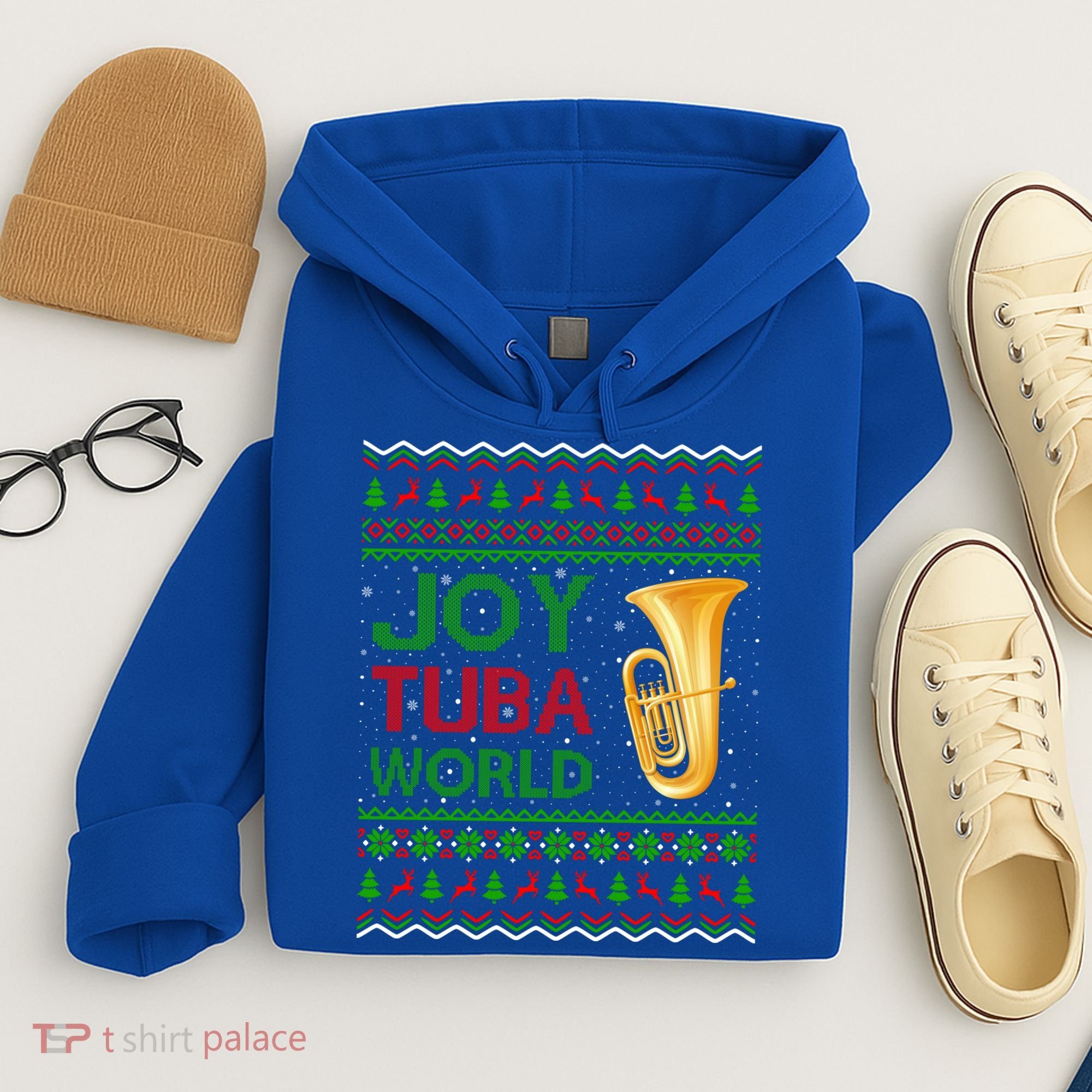 Joy Tuba World Music Lover Xmas Gift Ugly Tuba Christmas Gift Hoodie