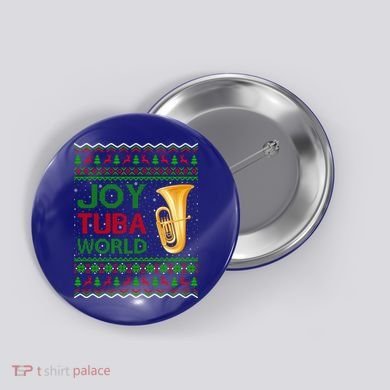 Joy Tuba World Music Lover Xmas Gift Ugly Tuba Christmas Gift Button