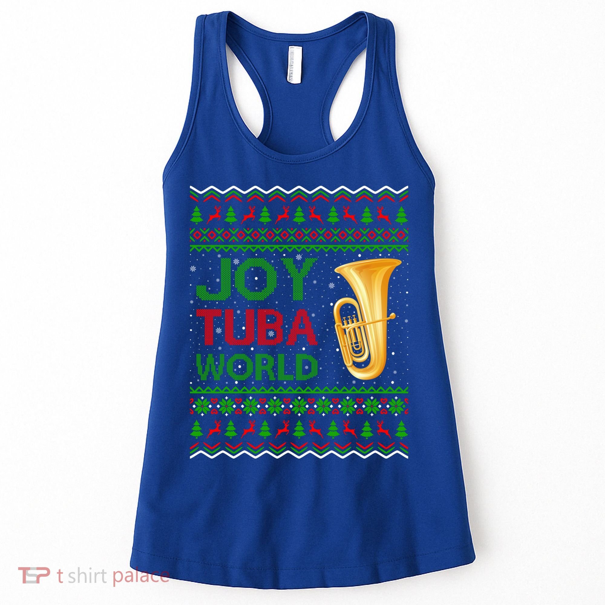 Joy Tuba World Music Lover Xmas Gift Ugly Tuba Christmas Gift Women's Tank Top