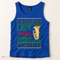 Joy Tuba World Music Lover Xmas Gift Ugly Tuba Christmas Gift Tank Top thumb 2