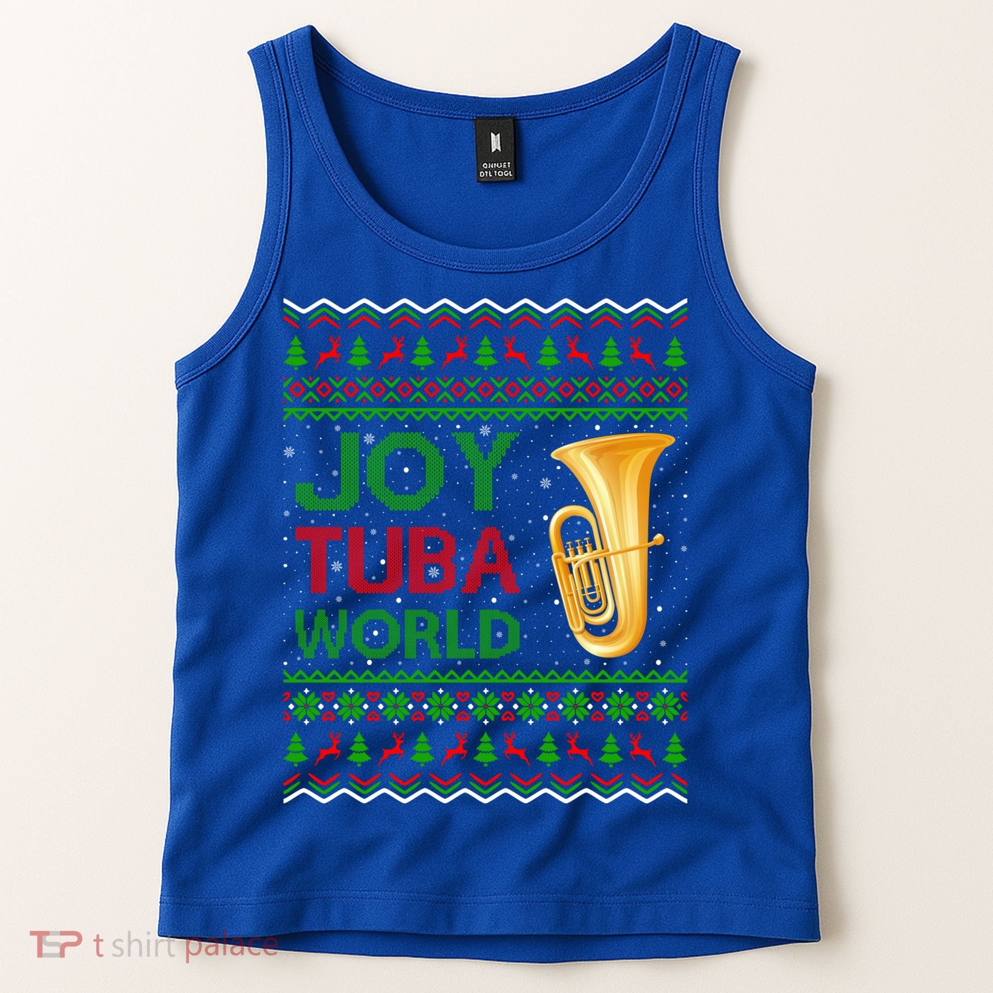 Joy Tuba World Music Lover Xmas Gift Ugly Tuba Christmas Gift Tank Top