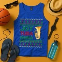 Joy Tuba World Music Lover Xmas Gift Ugly Tuba Christmas Gift Tank Top thumb 4