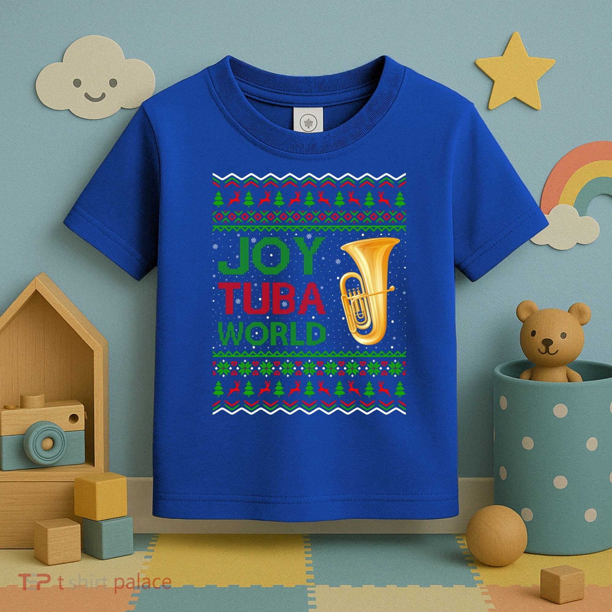 Joy Tuba World Music Lover Xmas Gift Ugly Tuba Christmas Gift Toddler T-Shirt