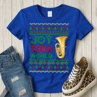 Joy Tuba World Music Lover Xmas Gift Ugly Tuba Christmas Gift Women's T-Shirt thumb 3