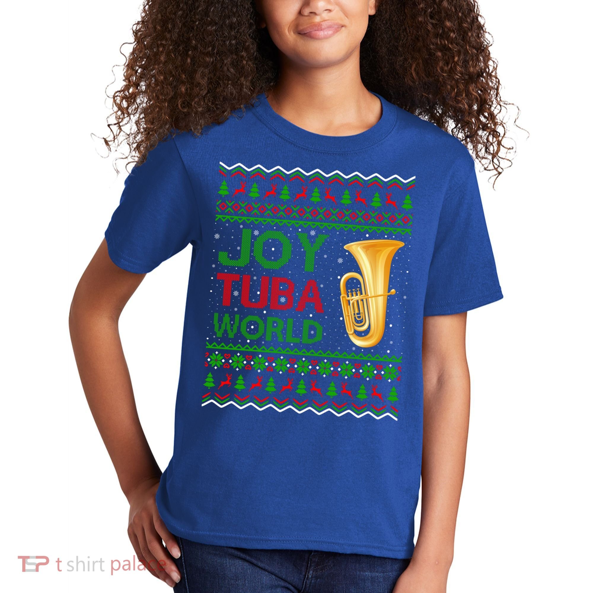 Joy Tuba World Music Lover Xmas Gift Ugly Tuba Christmas Gift Kids T-Shirt