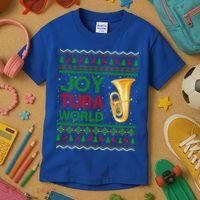 Joy Tuba World Music Lover Xmas Gift Ugly Tuba Christmas Gift Kids T-Shirt thumb 3
