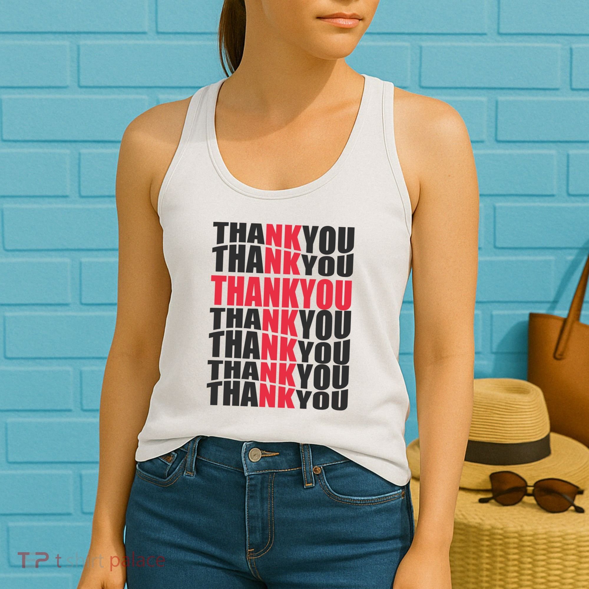 Jesus Thank You Cross Lord Savior Christian Love Religious Women's Tank Top