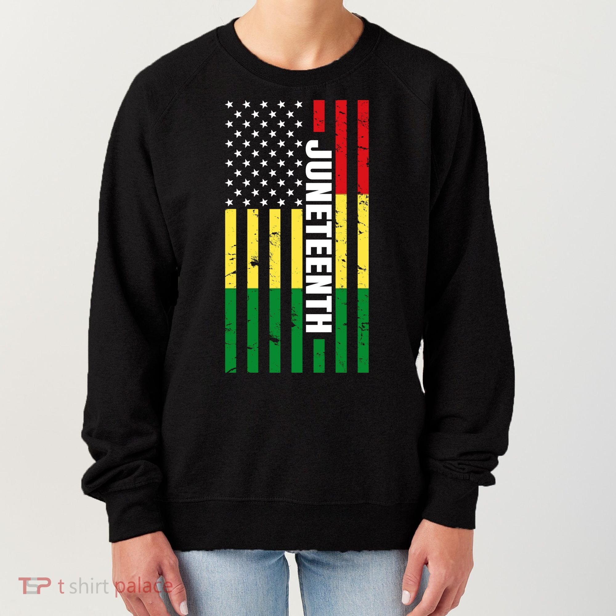 Juneteenth USA Black History Month Flag Women's Sweatshirt