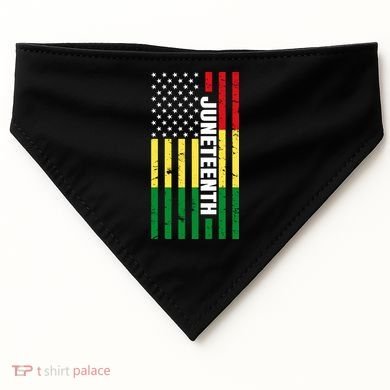 Juneteenth USA Black History Month Flag USA-Made Doggie Bandana