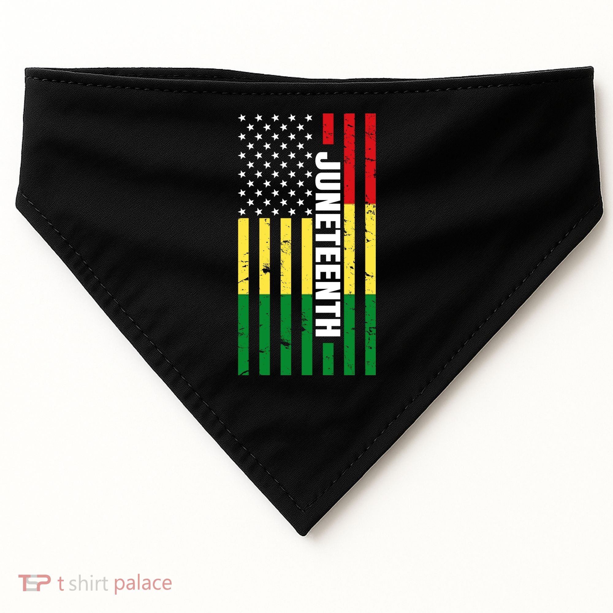 Juneteenth USA Black History Month Flag USA-Made Doggie Bandana