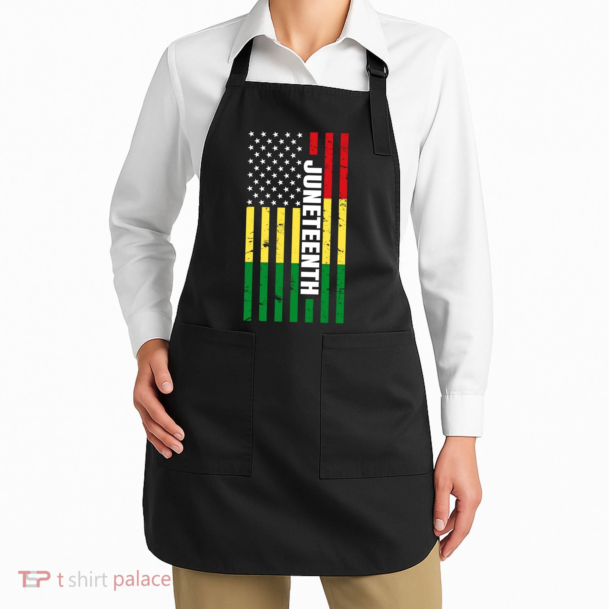 Juneteenth USA Black History Month Flag Apron