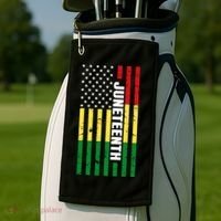 Juneteenth USA Black History Month Flag Golf Towel thumb 2