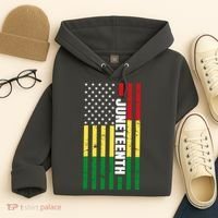 Juneteenth USA Black History Month Flag Hoodie thumb 4