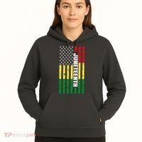 Juneteenth USA Black History Month Flag Hoodie thumb 5