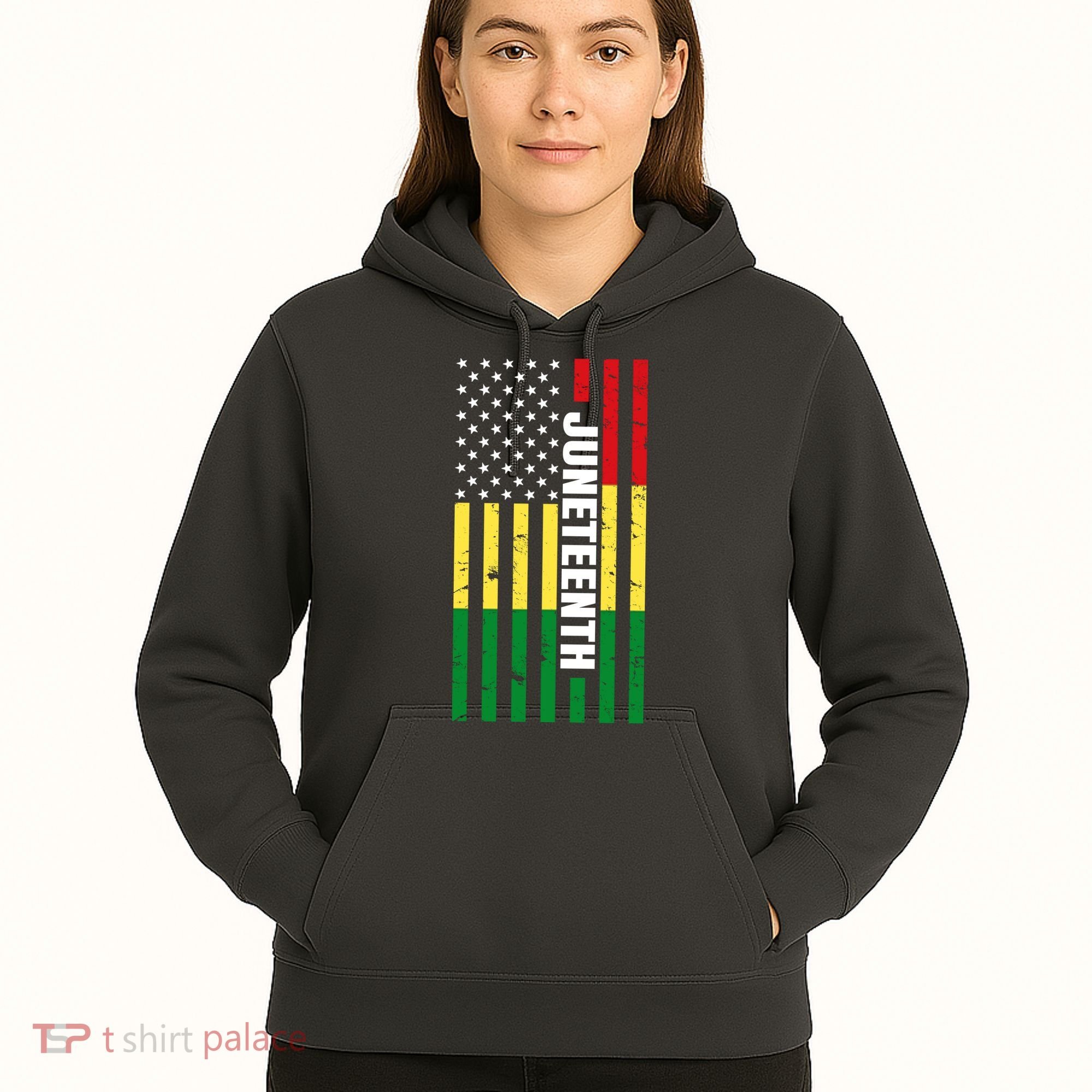 Juneteenth USA Black History Month Flag Hoodie