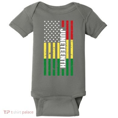 Juneteenth USA Black History Month Flag Baby Bodysuit