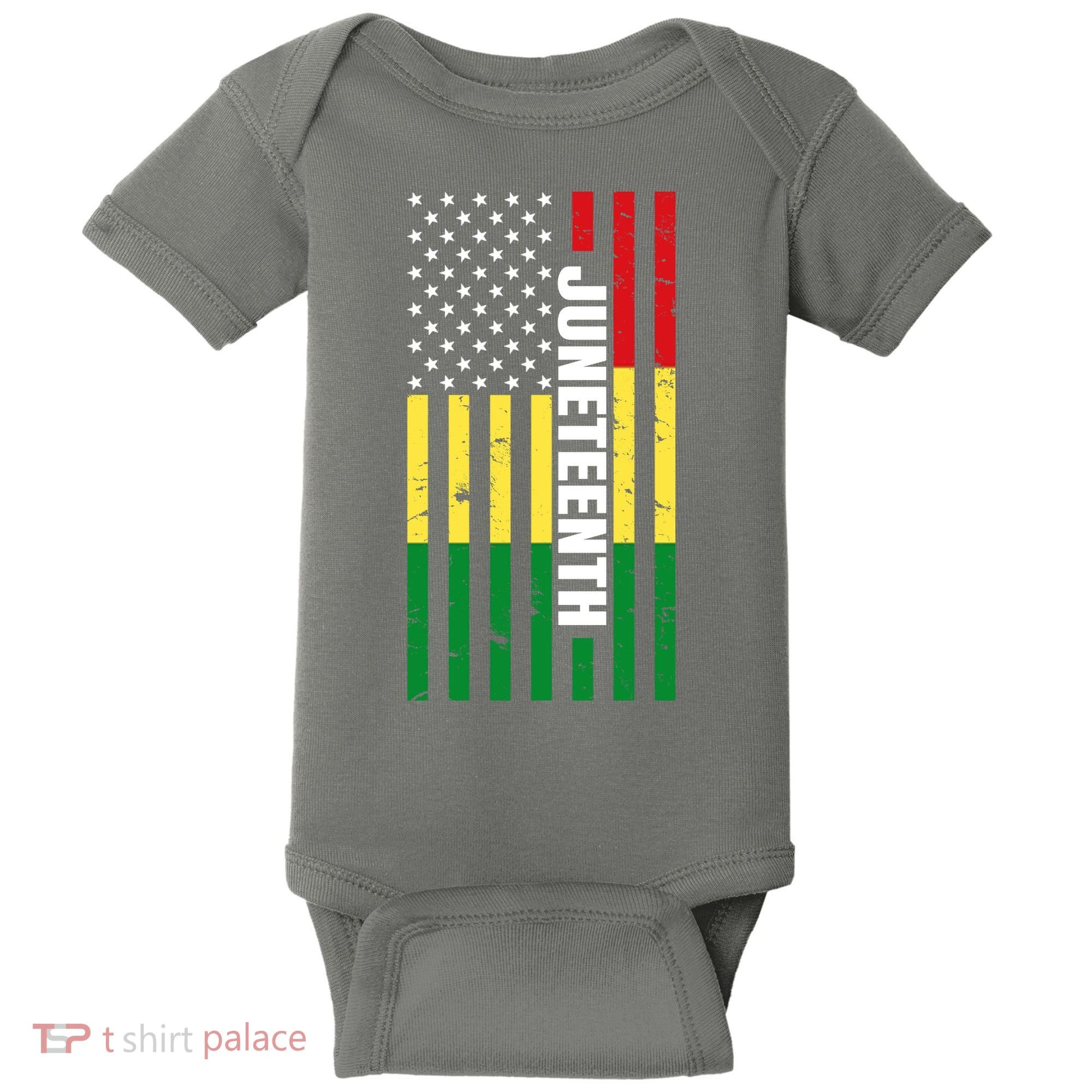 Juneteenth USA Black History Month Flag Baby Bodysuit