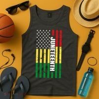 Juneteenth USA Black History Month Flag Tank Top thumb 4