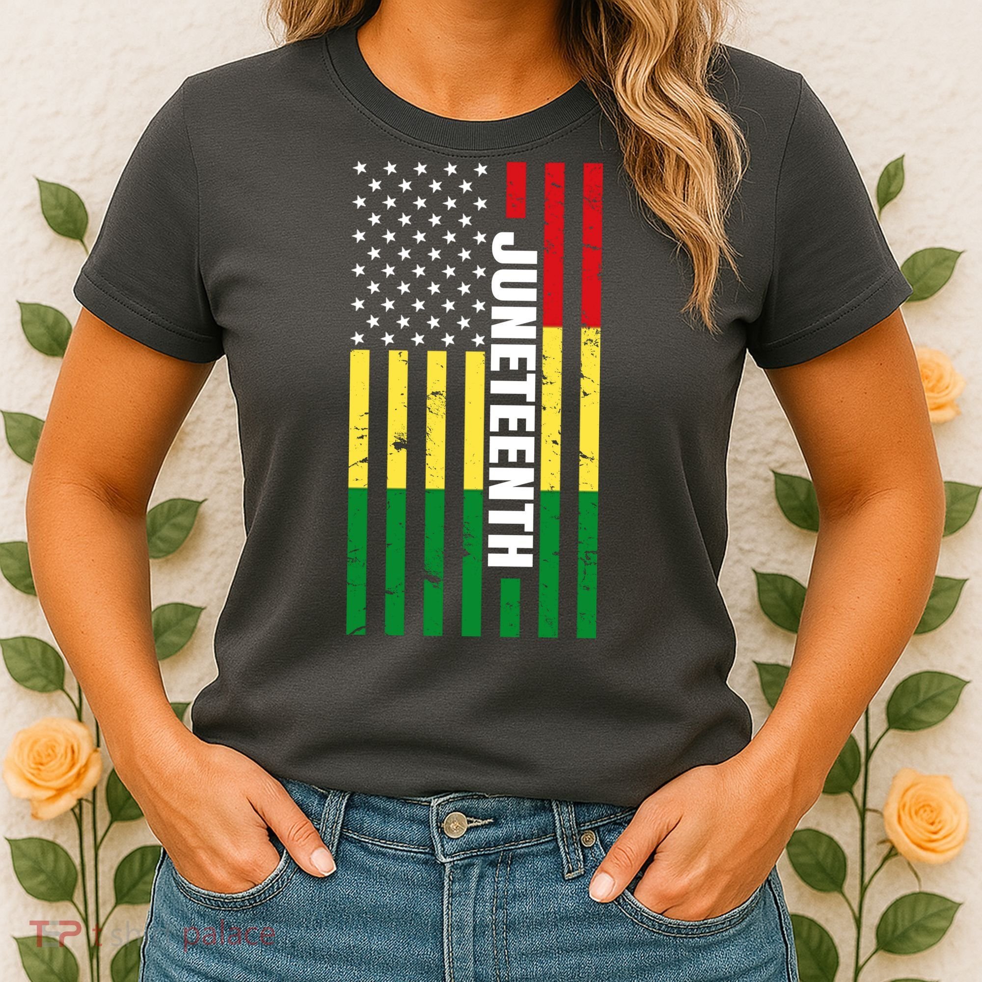 Juneteenth USA Black History Month Flag Women's T-Shirt